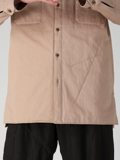 MILITARY BACK SATIN PADDED PANEL COLLAR BELT BLOUSE
