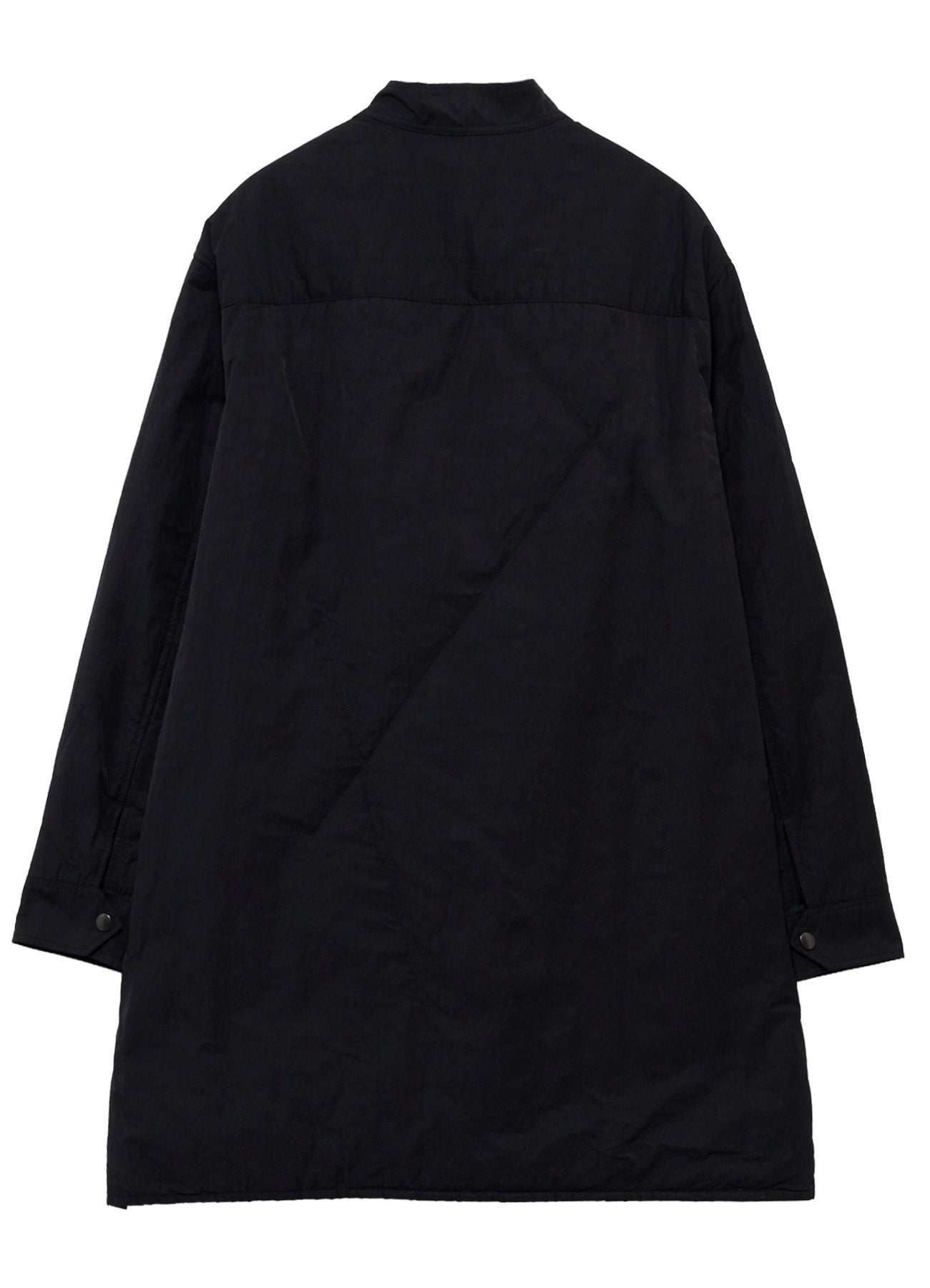 NY SPUN GABARDINE BLACK PADDED ZIP DOT BUTTON BLOUSE – THE SHOP