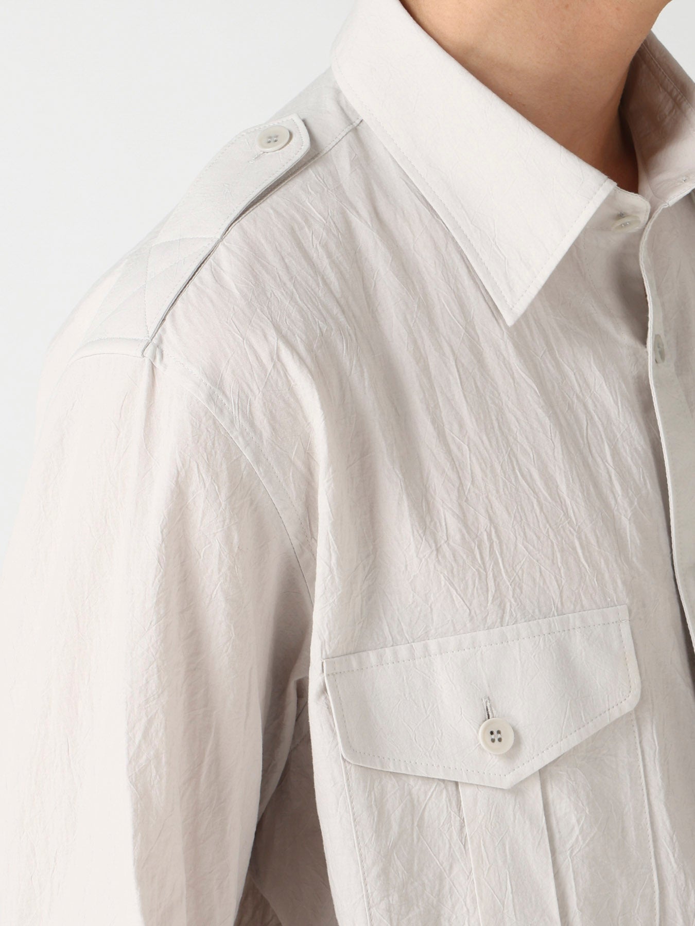 WRINKLE LAWN MILITALLY SHIRT