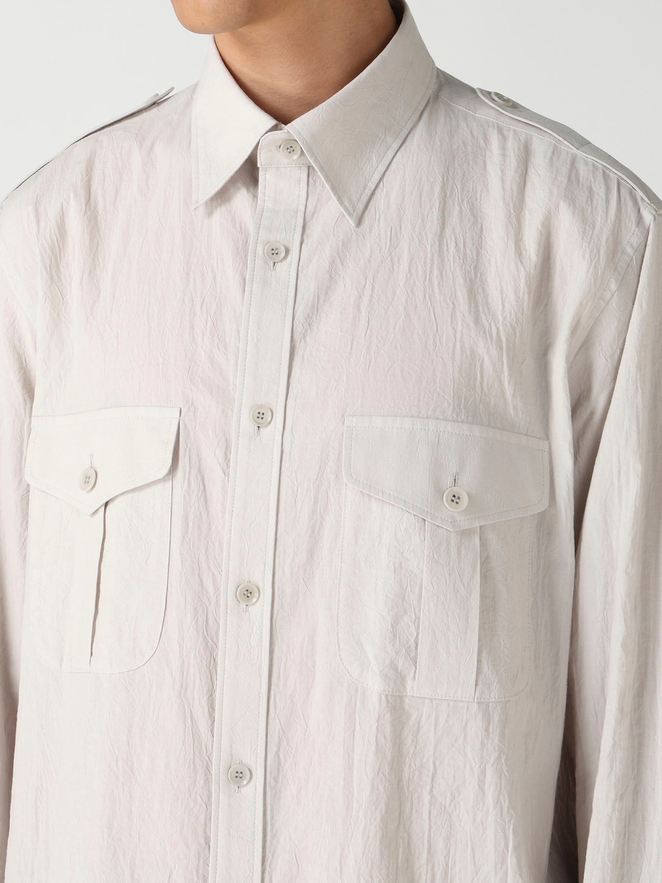 WRINKLE LAWN MILITALLY SHIRT