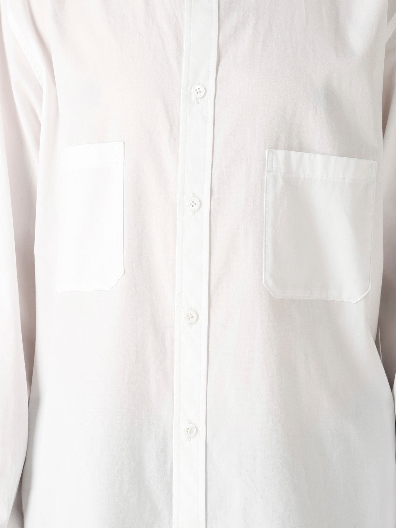 COTTON BROAD LETHER DETAIL SHIRT – THE SHOP YOHJI YAMAMOTO