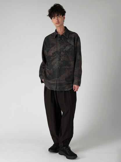 MELTON RUST ZIP SHIRT