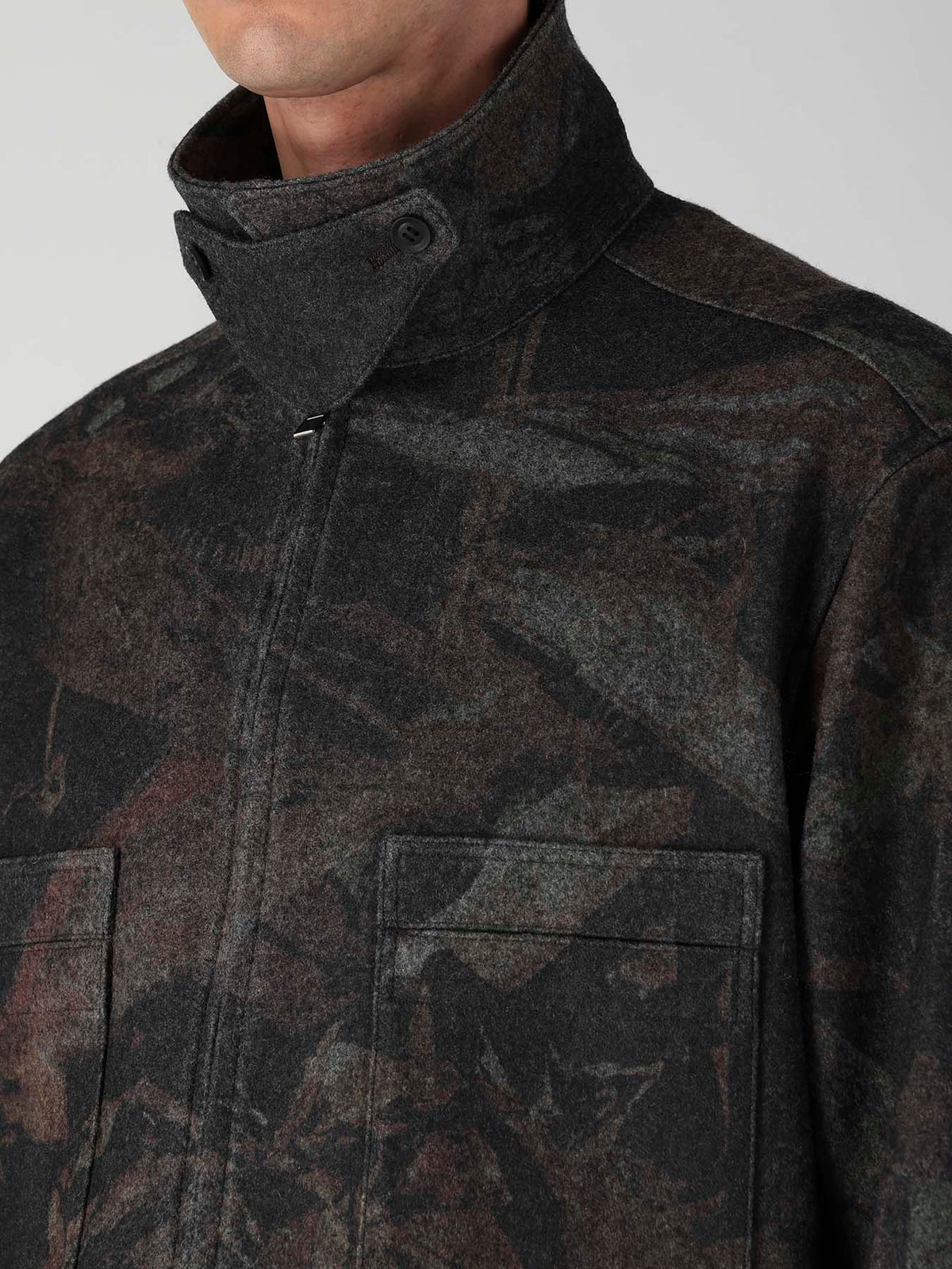 MELTON RUST ZIP SHIRT
