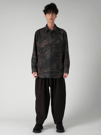 MELTON RUST ZIP SHIRT