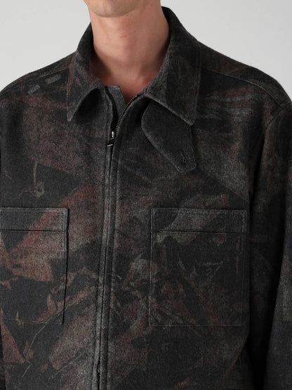 MELTON RUST ZIP SHIRT
