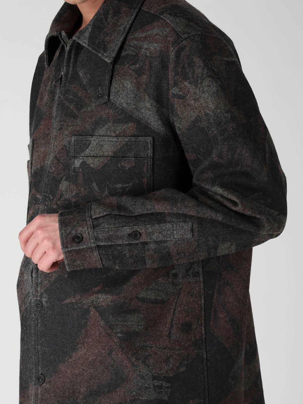 MELTON RUST ZIP SHIRT