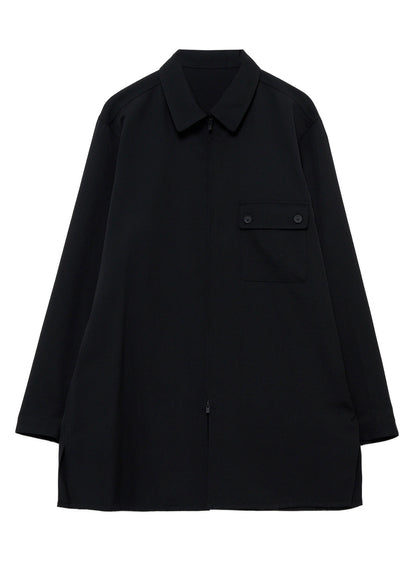 WOOL GABARDINE SKULL-PRINTED DISCHARGE BLOUSE