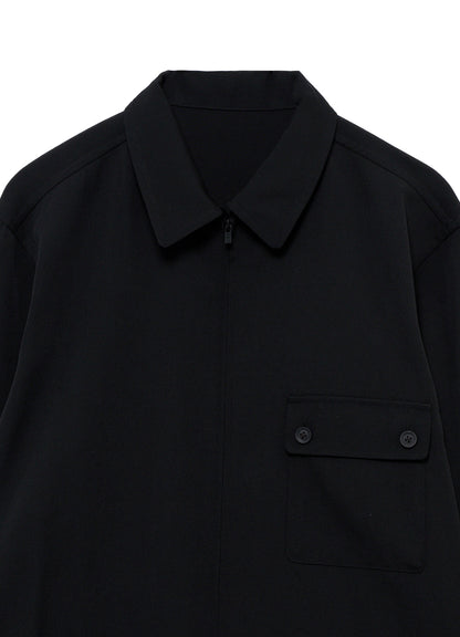 WOOL GABARDINE SKULL-PRINTED DISCHARGE BLOUSE