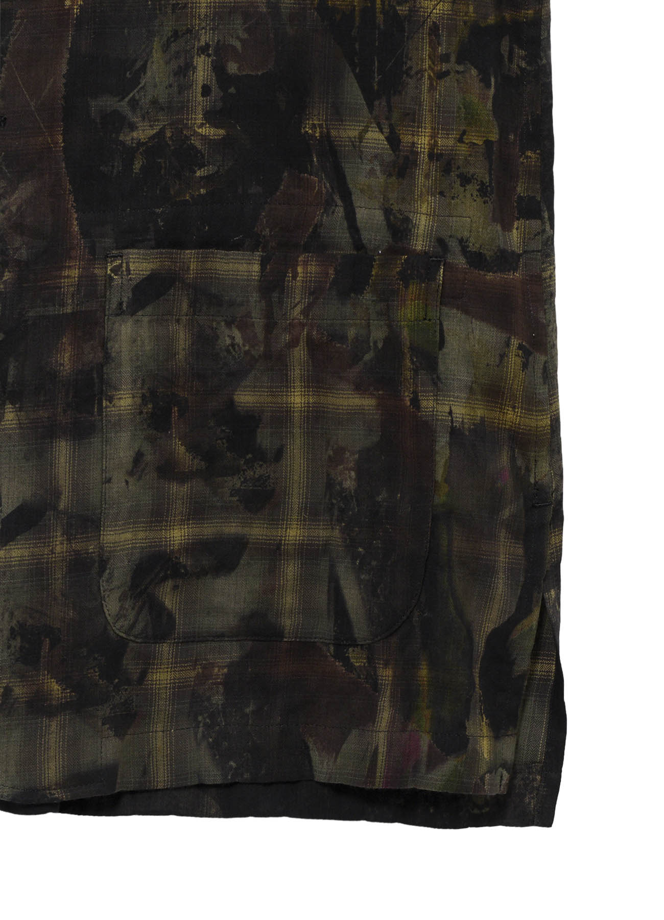 SCRAP PATTERN PRINTED STAND COLLAR BLOUSE