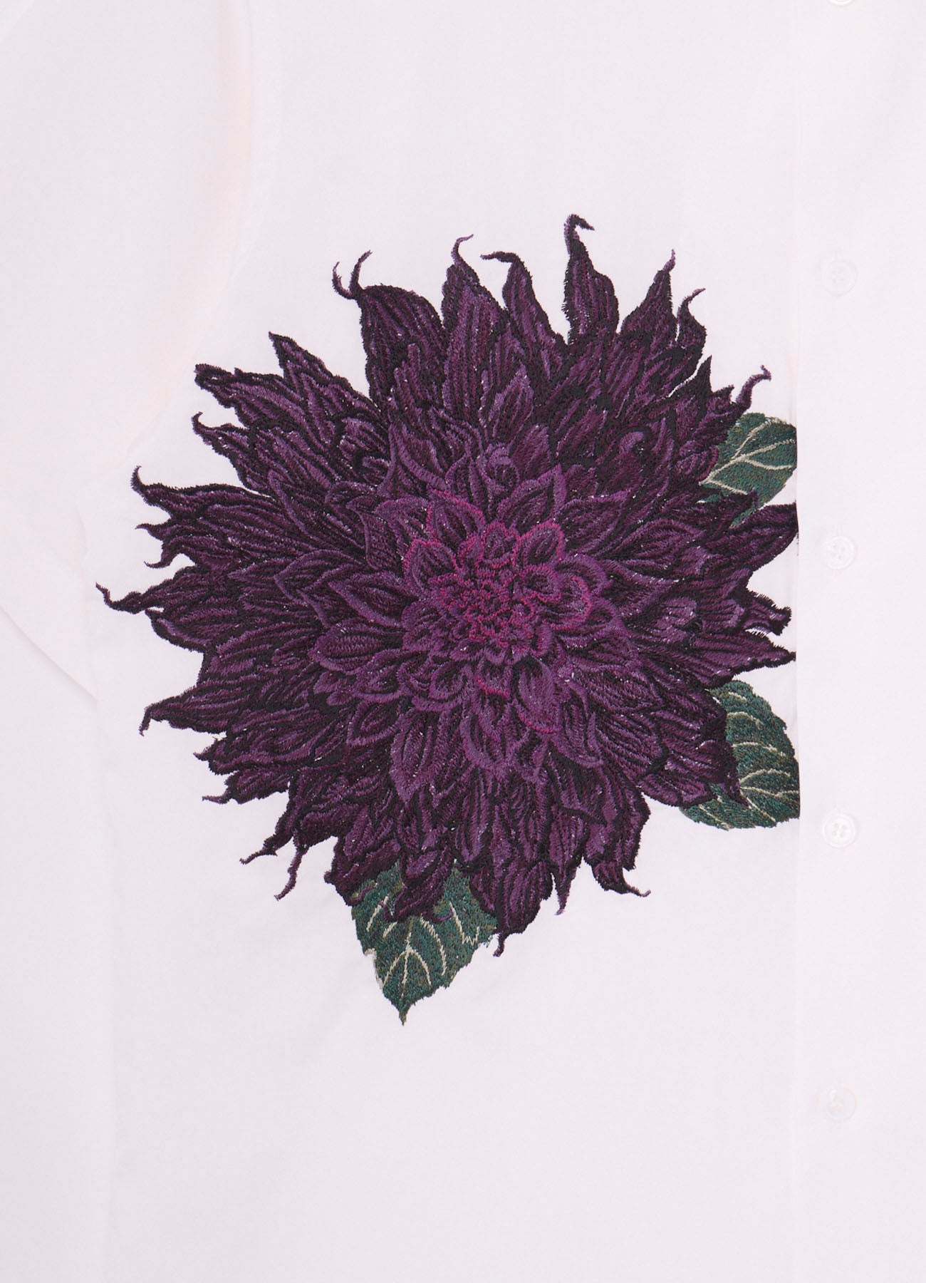 PURPLE DAHLIA EMBROIDERY DOUBLE COLLAR SHIRT