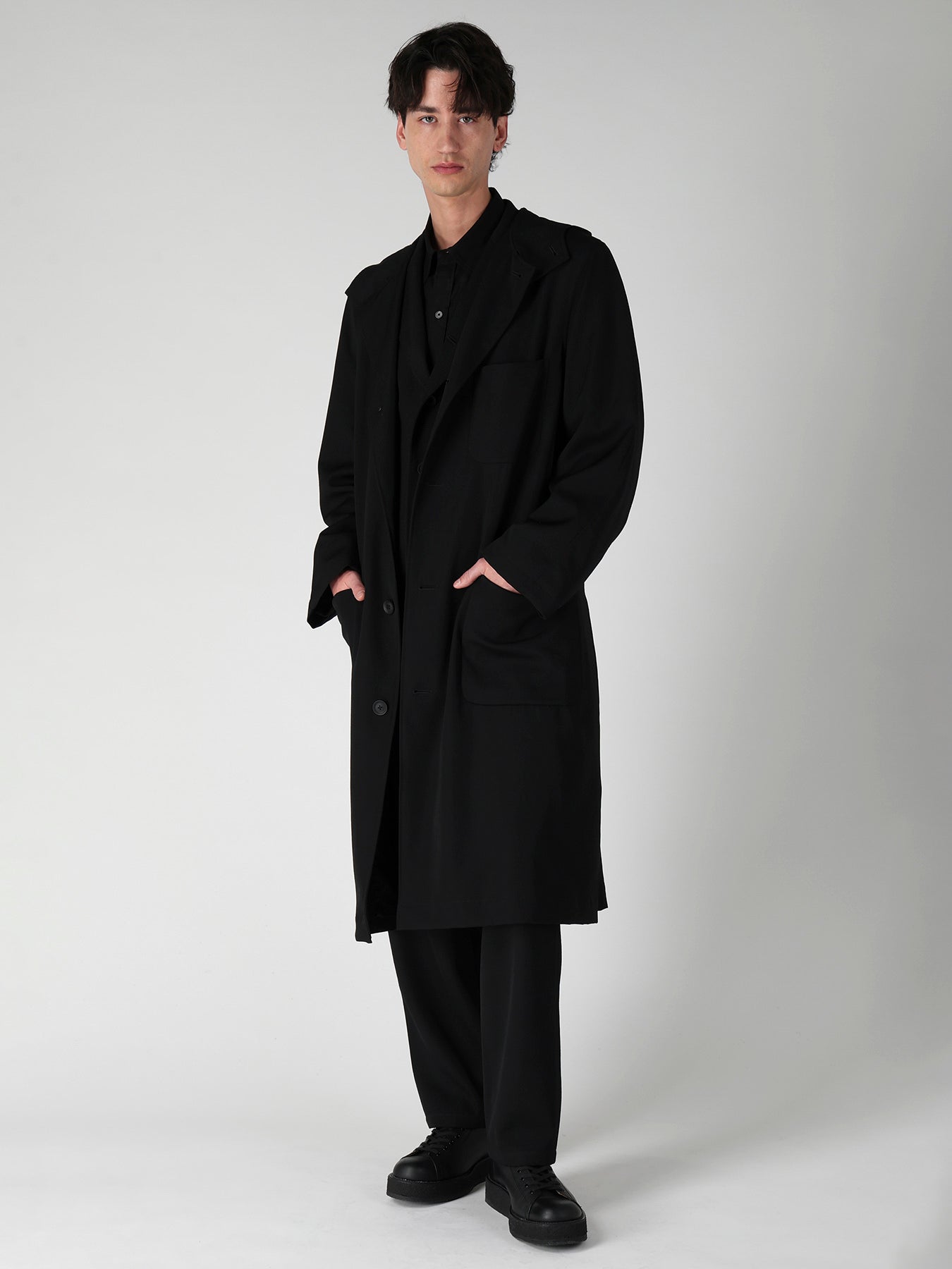 RE GABARDINE SINGLE HOODED COAT