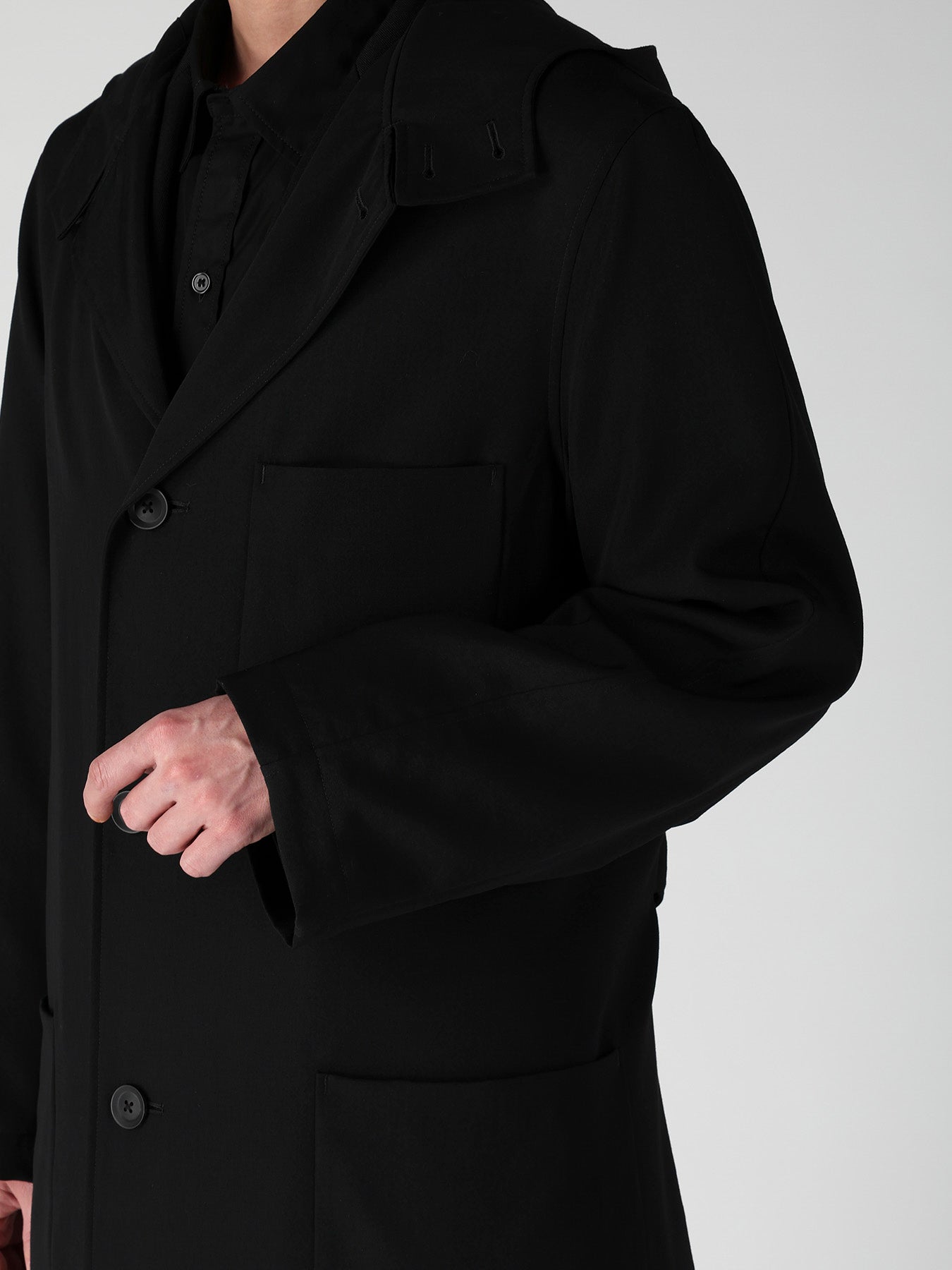RE GABARDINE SINGLE HOODED COAT