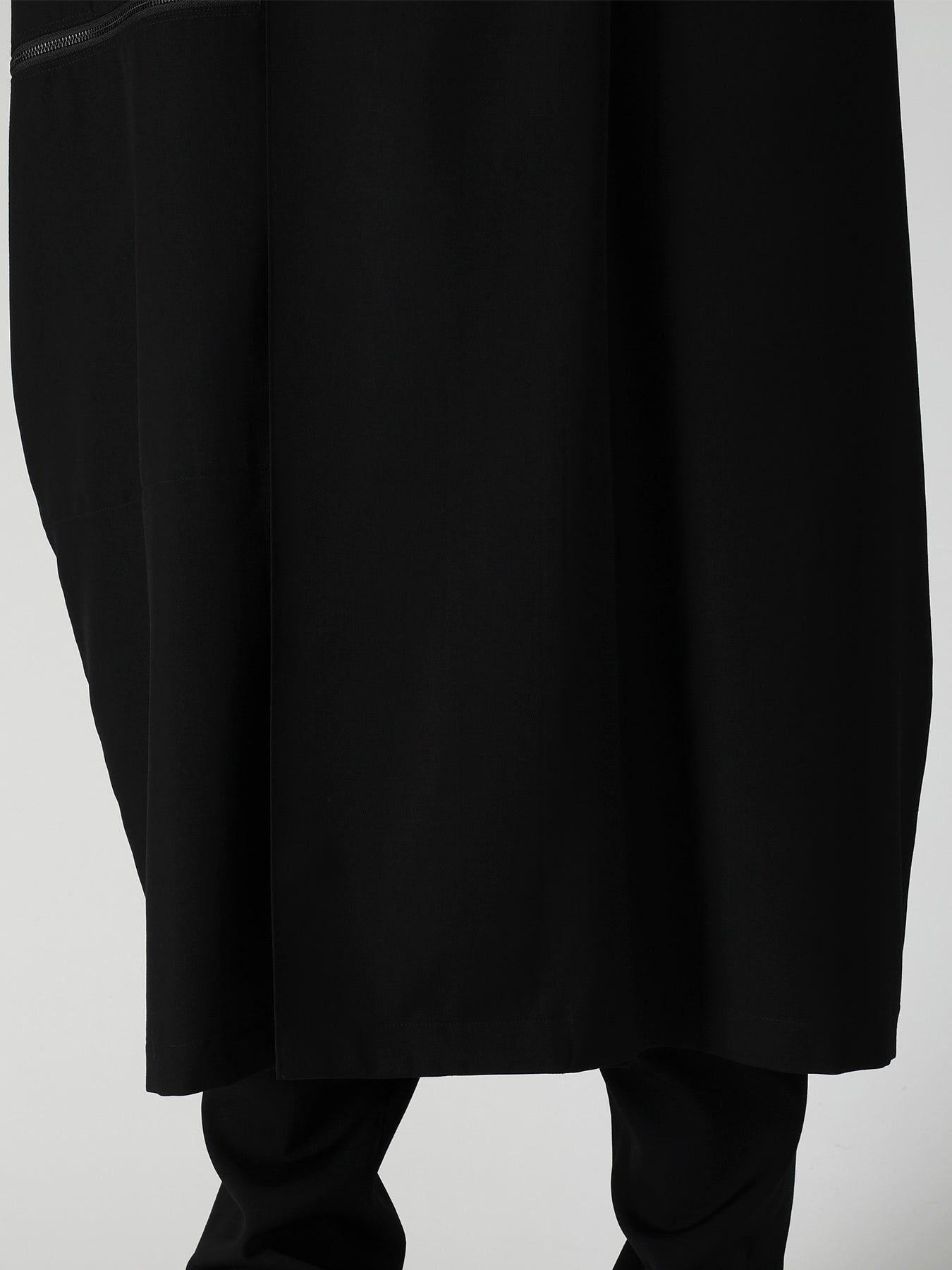 WOOL GABARDINE CROSS SHAPE ZIPPER COAT