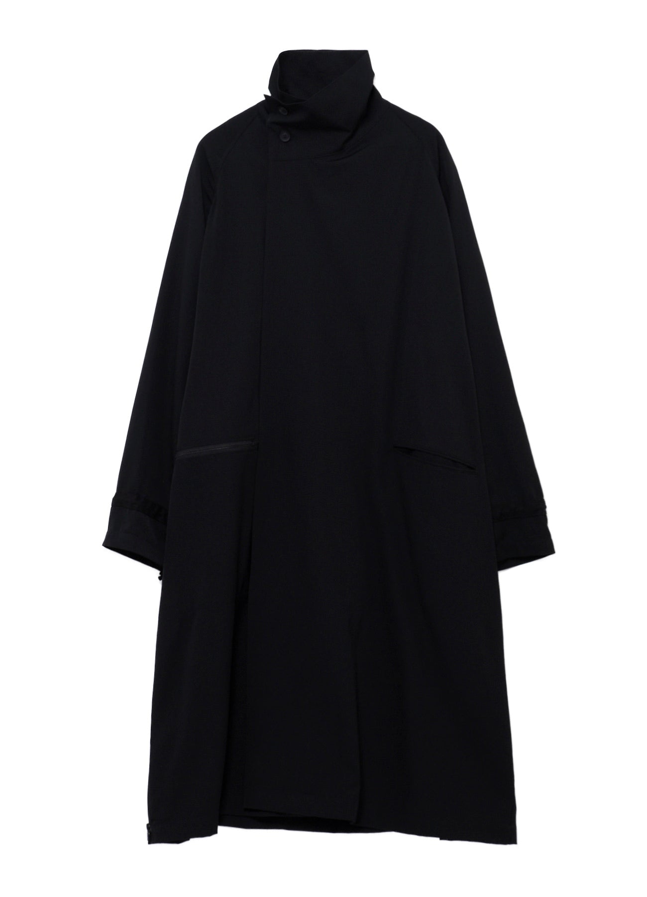 WOOL GABARDINE CROSS SHAPE ZIPPER COAT