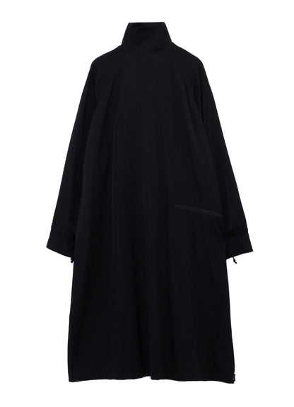 WOOL GABARDINE CROSS SHAPE ZIPPER COAT