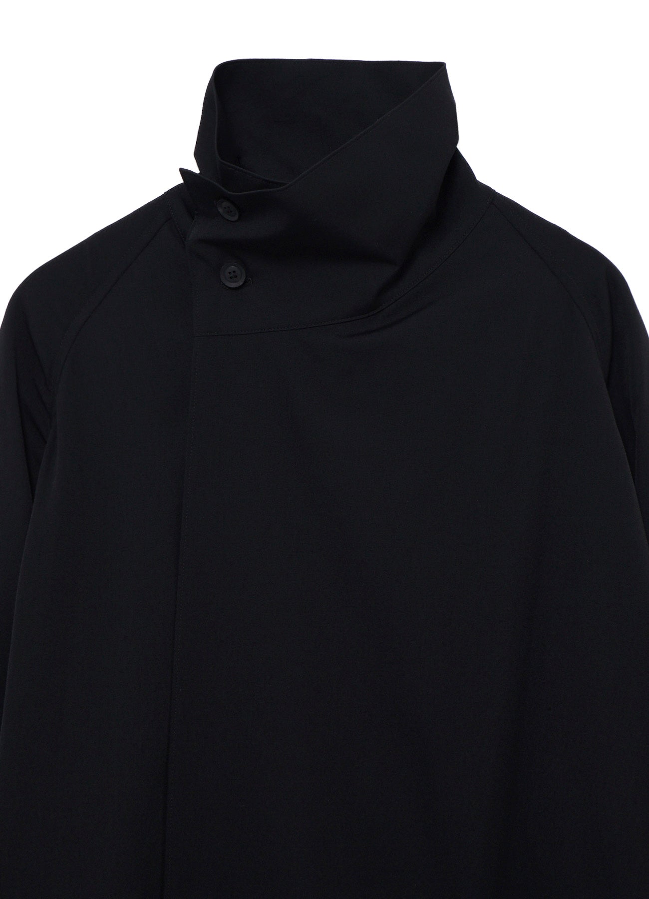 WOOL GABARDINE CROSS SHAPE ZIPPER COAT