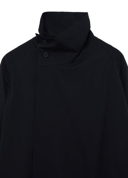 WOOL GABARDINE CROSS SHAPE ZIPPER COAT