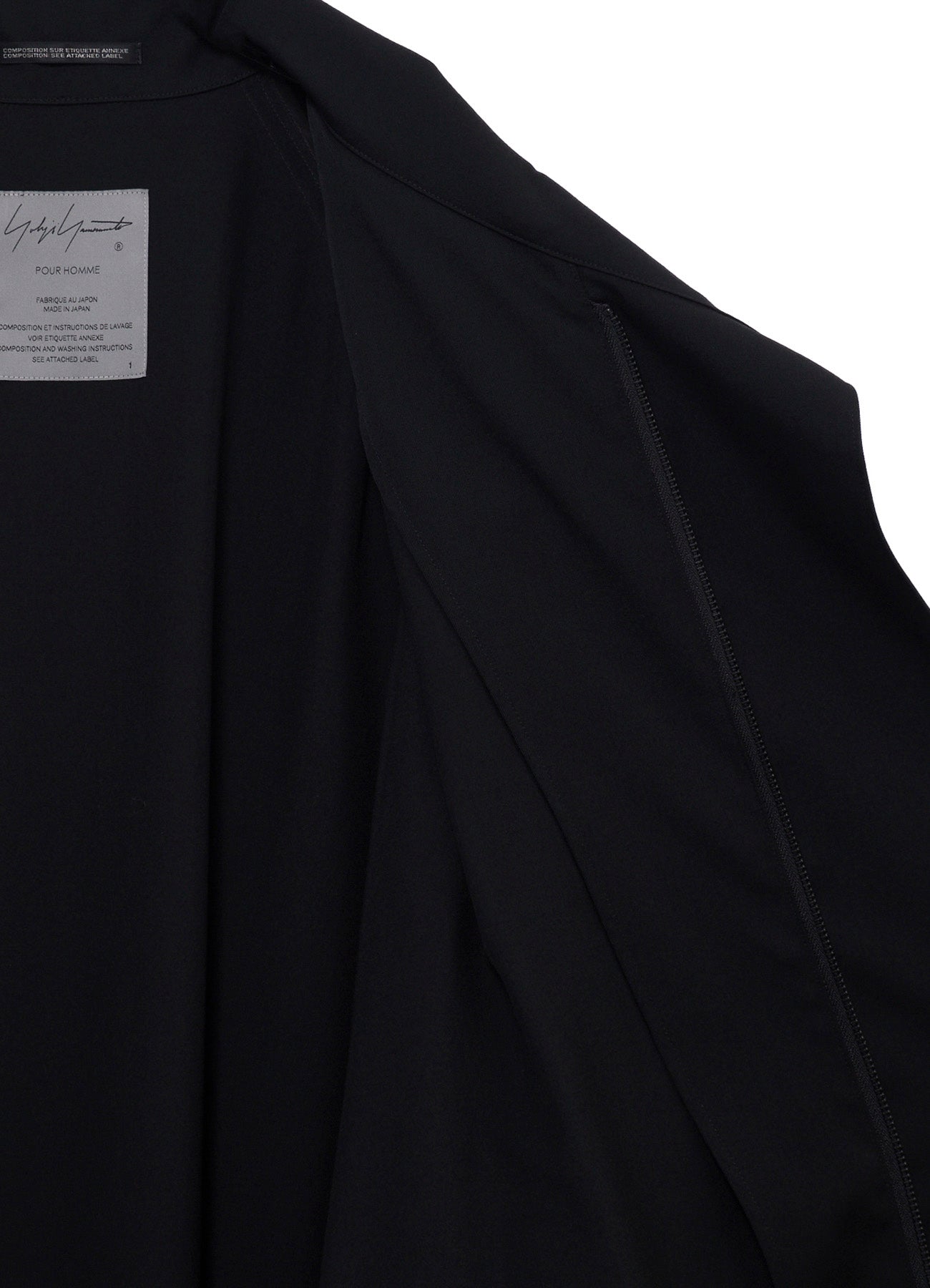 WOOL GABARDINE CROSS SHAPE ZIPPER COAT