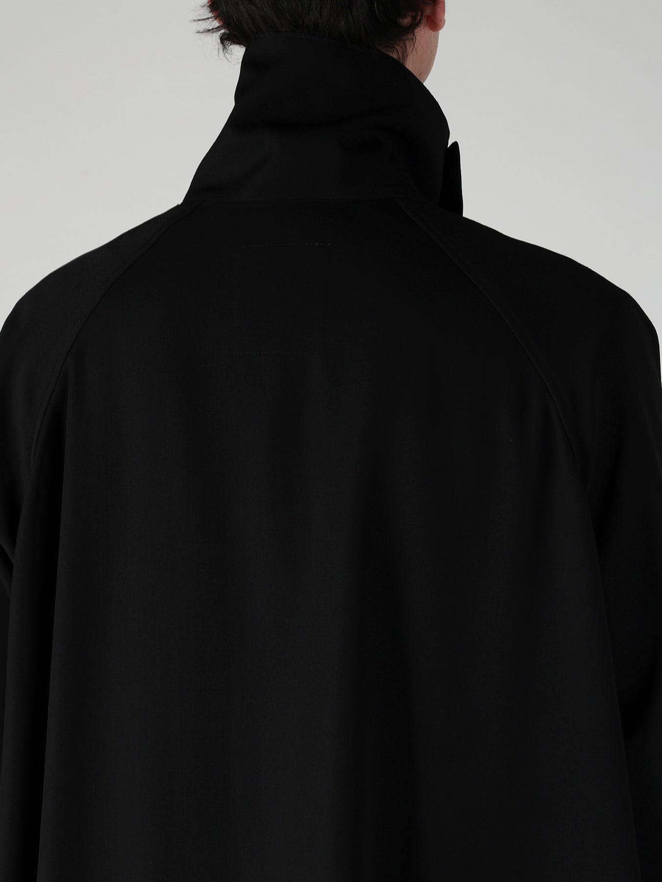 WOOL GABARDINE CROSS SHAPE ZIPPER COAT