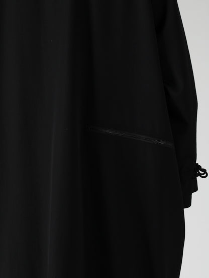 WOOL GABARDINE CROSS SHAPE ZIPPER COAT