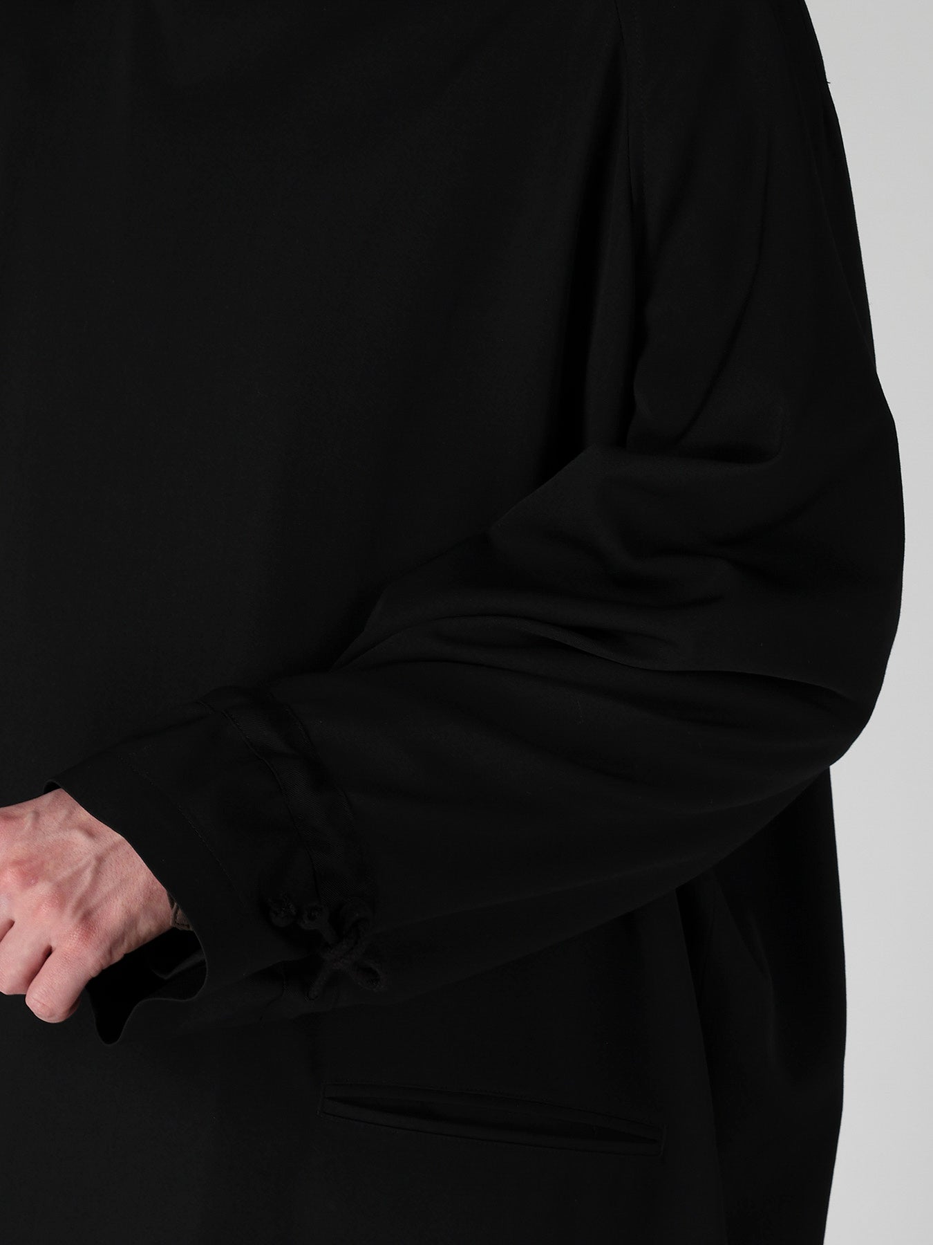WOOL GABARDINE CROSS SHAPE ZIPPER COAT