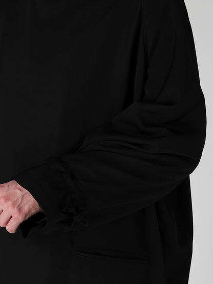 WOOL GABARDINE CROSS SHAPE ZIPPER COAT