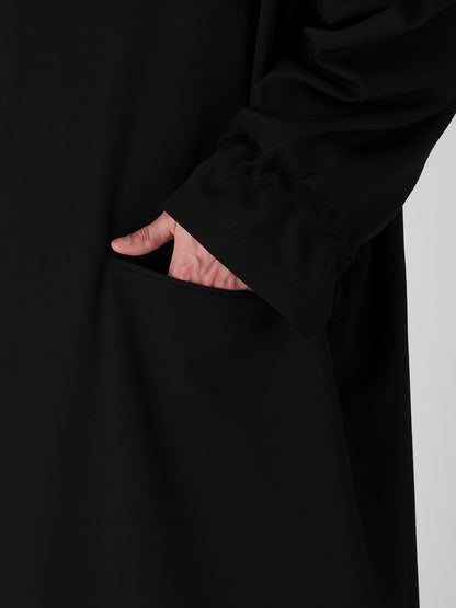 WOOL GABARDINE CROSS SHAPE ZIPPER COAT