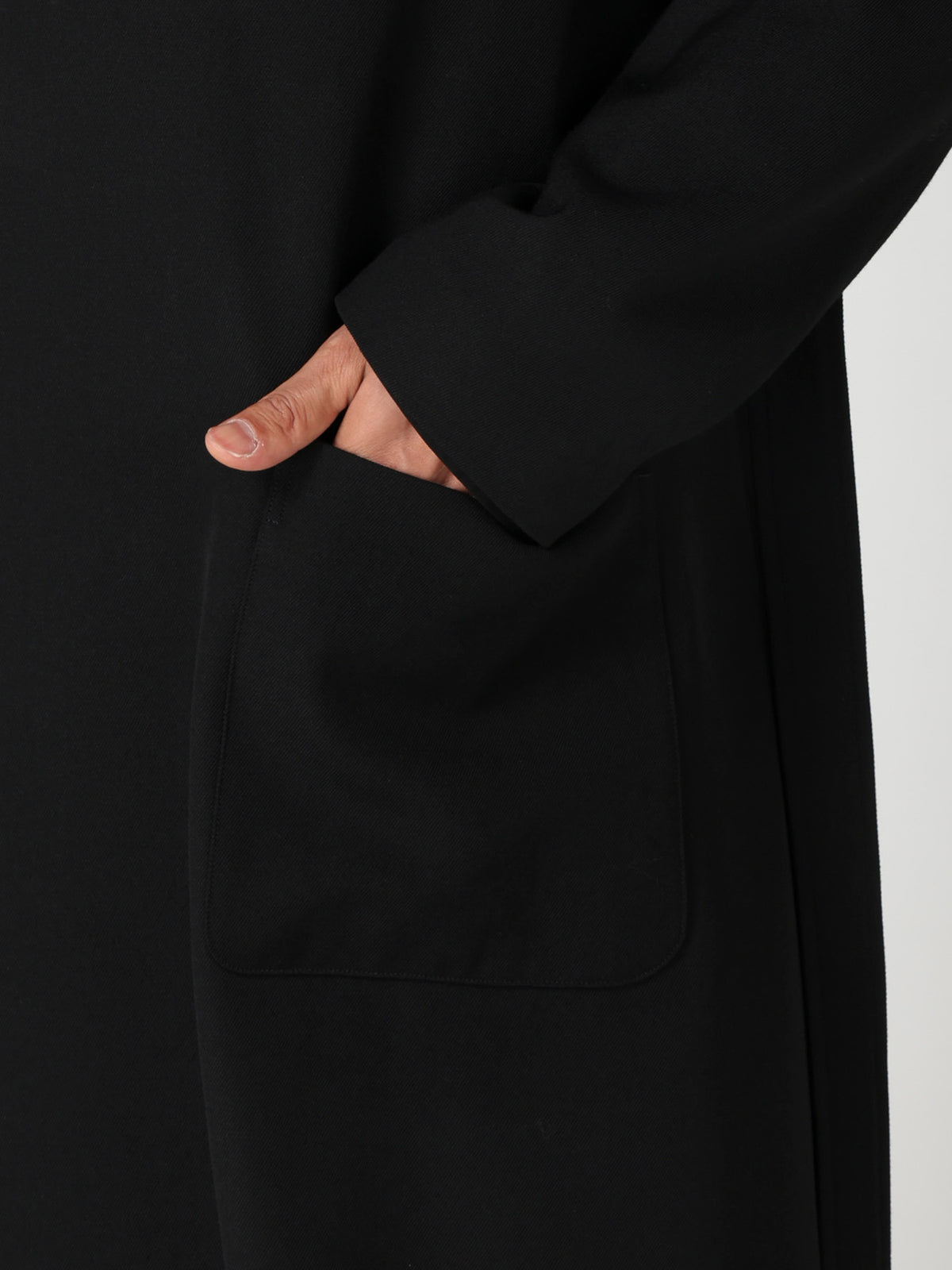 ARMY GABARDINE ROUND COLLAR COAT