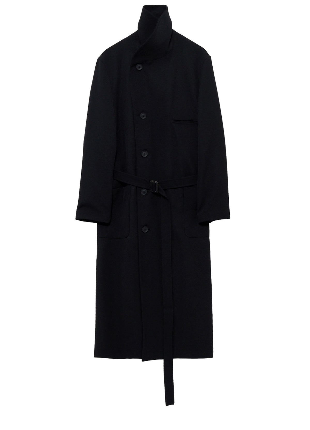 ARMY GABARDINE ROUND COLLAR COAT