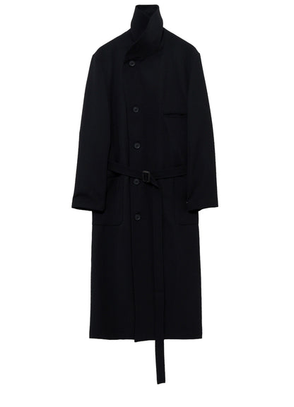 ARMY GABARDINE ROUND COLLAR COAT