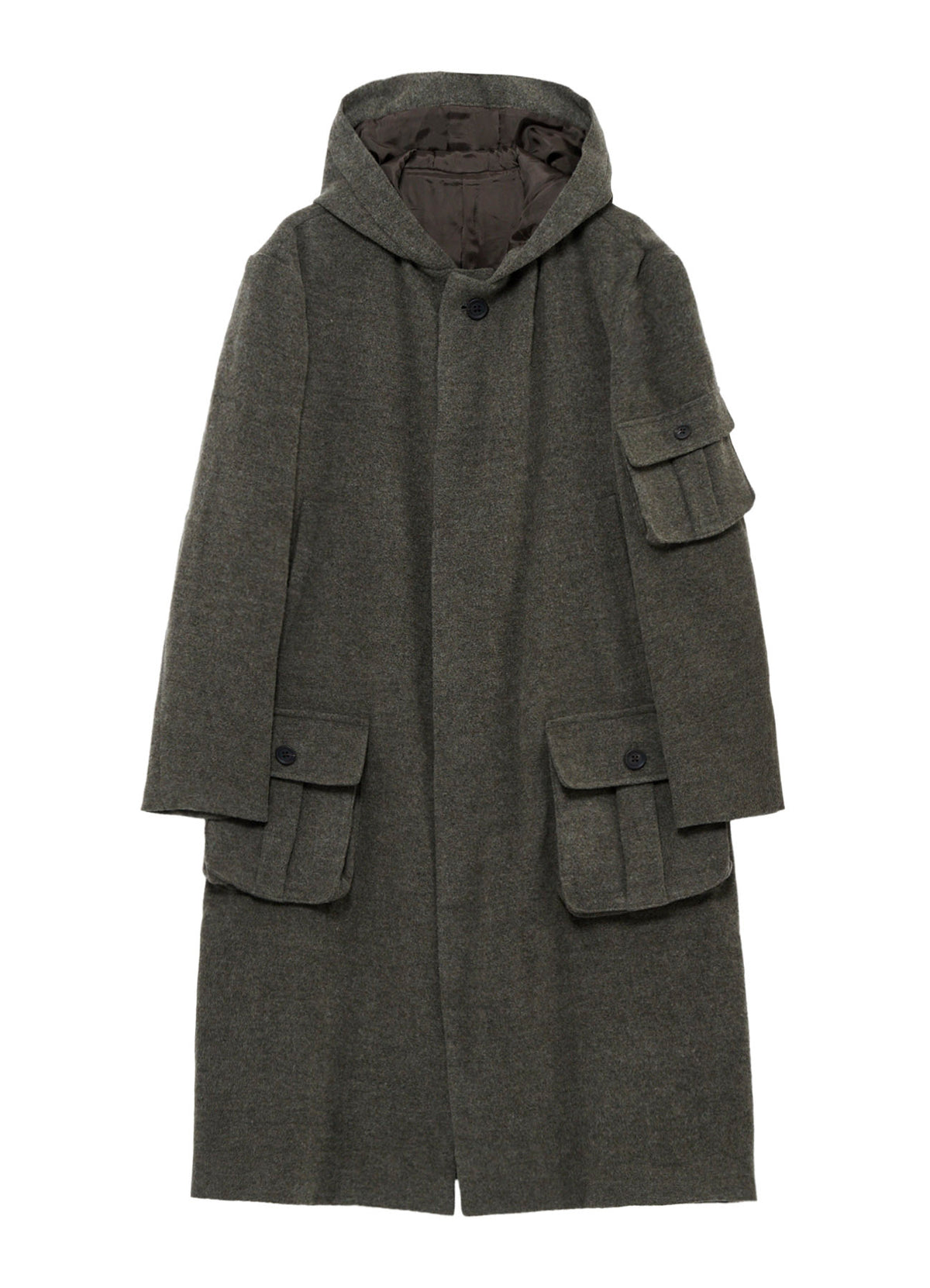 ARMY BLANKET  3 POCKETS HOODED COAT