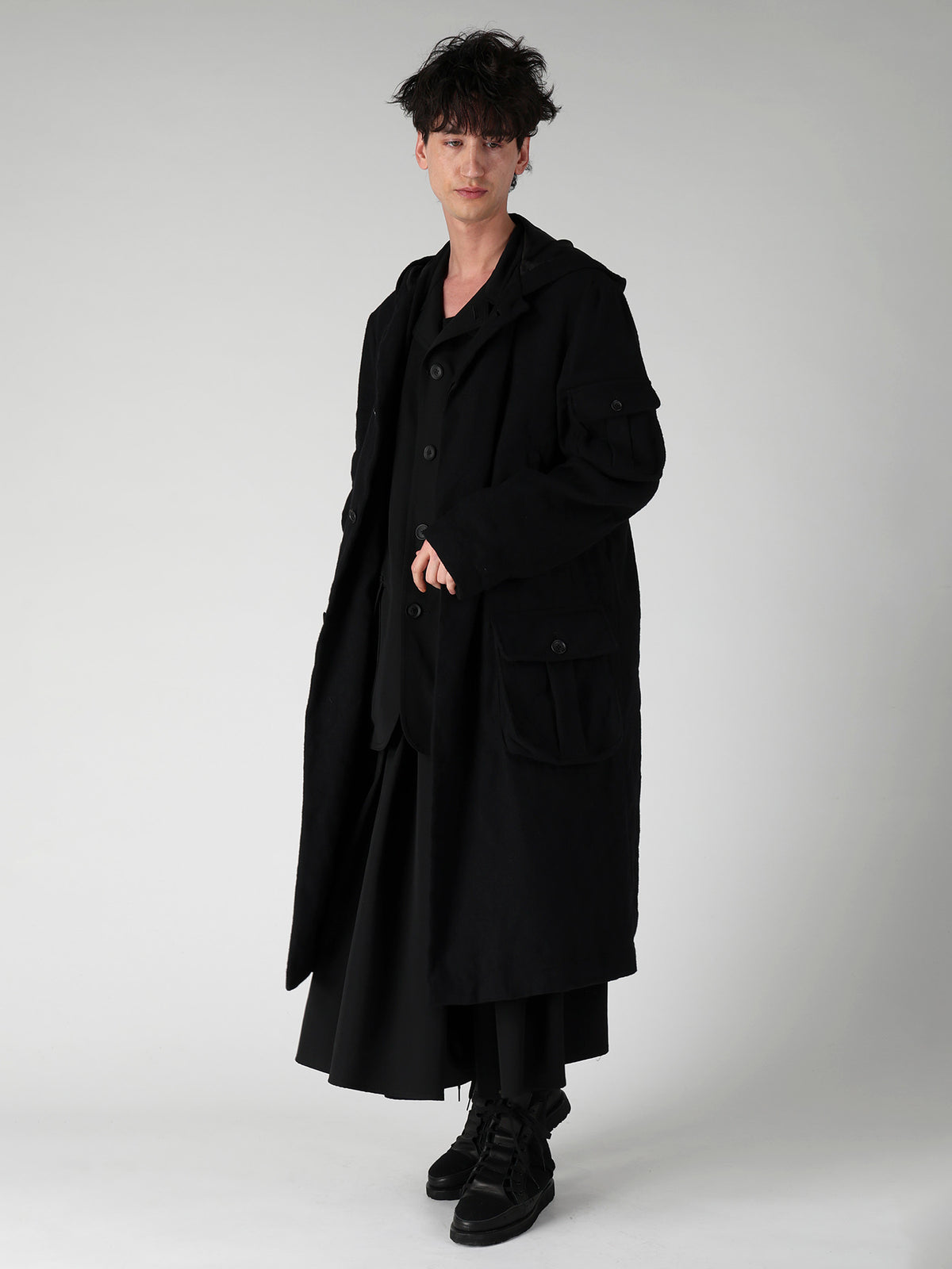 ARMY BLANKET  3 POCKETS HOODED COAT