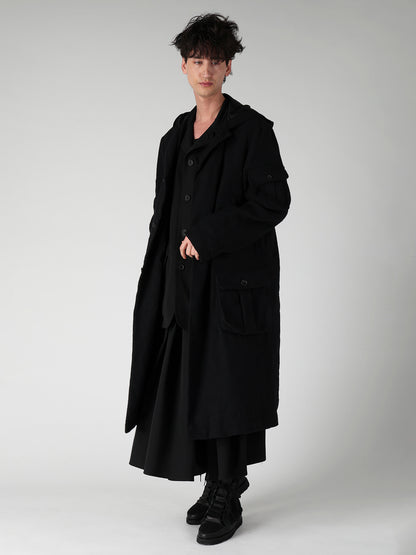 ARMY BLANKET  3 POCKETS HOODED COAT