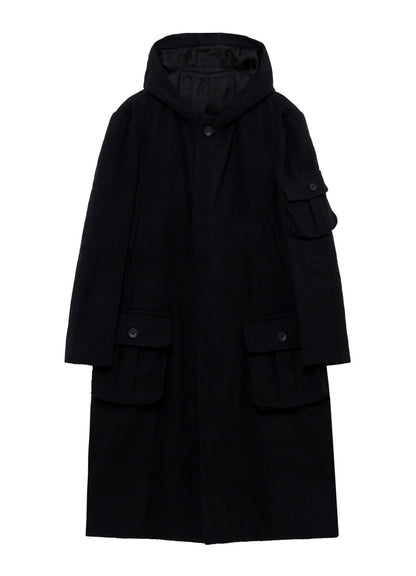 ARMY BLANKET  3 POCKETS HOODED COAT