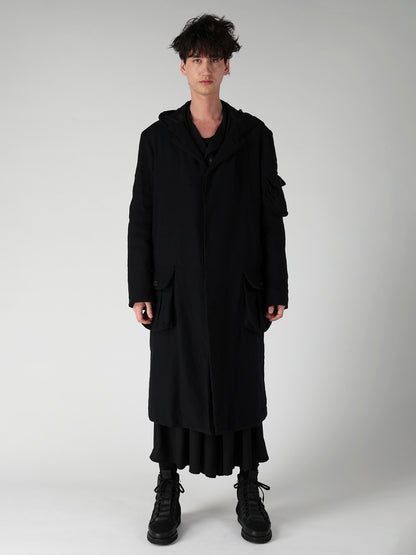 ARMY BLANKET  3 POCKETS HOODED COAT