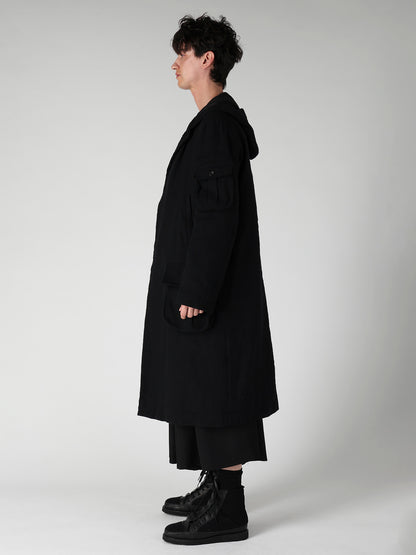 ARMY BLANKET  3 POCKETS HOODED COAT