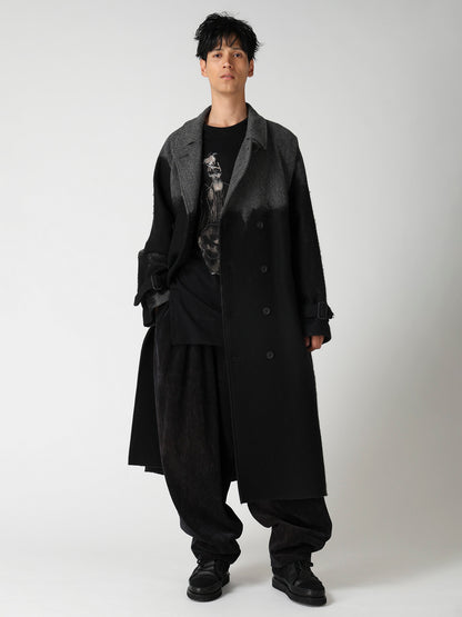 NEEDLE PUNCHED HERRINGBONE RAGLAN DOUBLE COAT