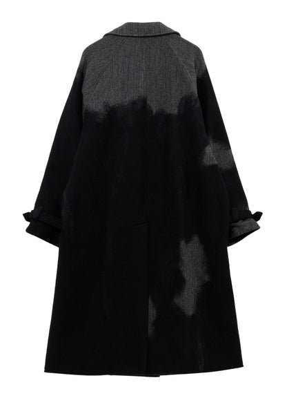 NEEDLE PUNCHED HERRINGBONE RAGLAN DOUBLE COAT