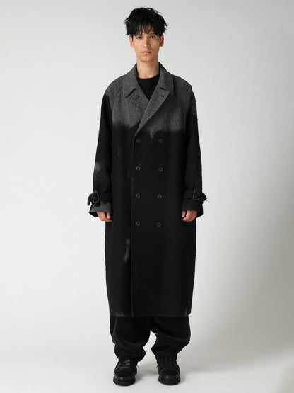 NEEDLE PUNCHED HERRINGBONE RAGLAN DOUBLE COAT