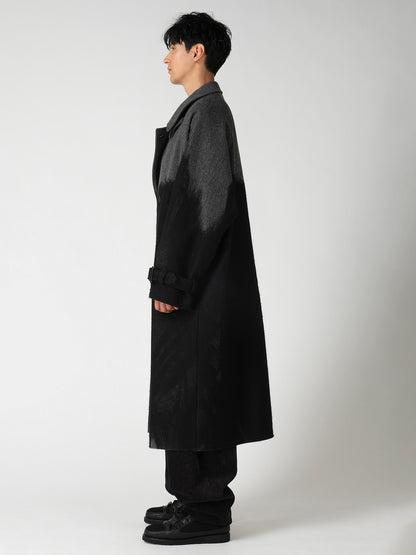 NEEDLE PUNCHED HERRINGBONE RAGLAN DOUBLE COAT