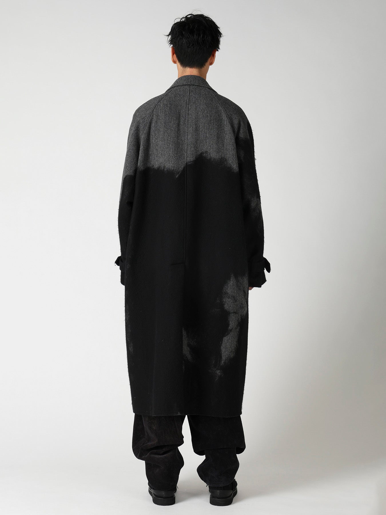 NEEDLE PUNCHED HERRINGBONE RAGLAN DOUBLE COAT
