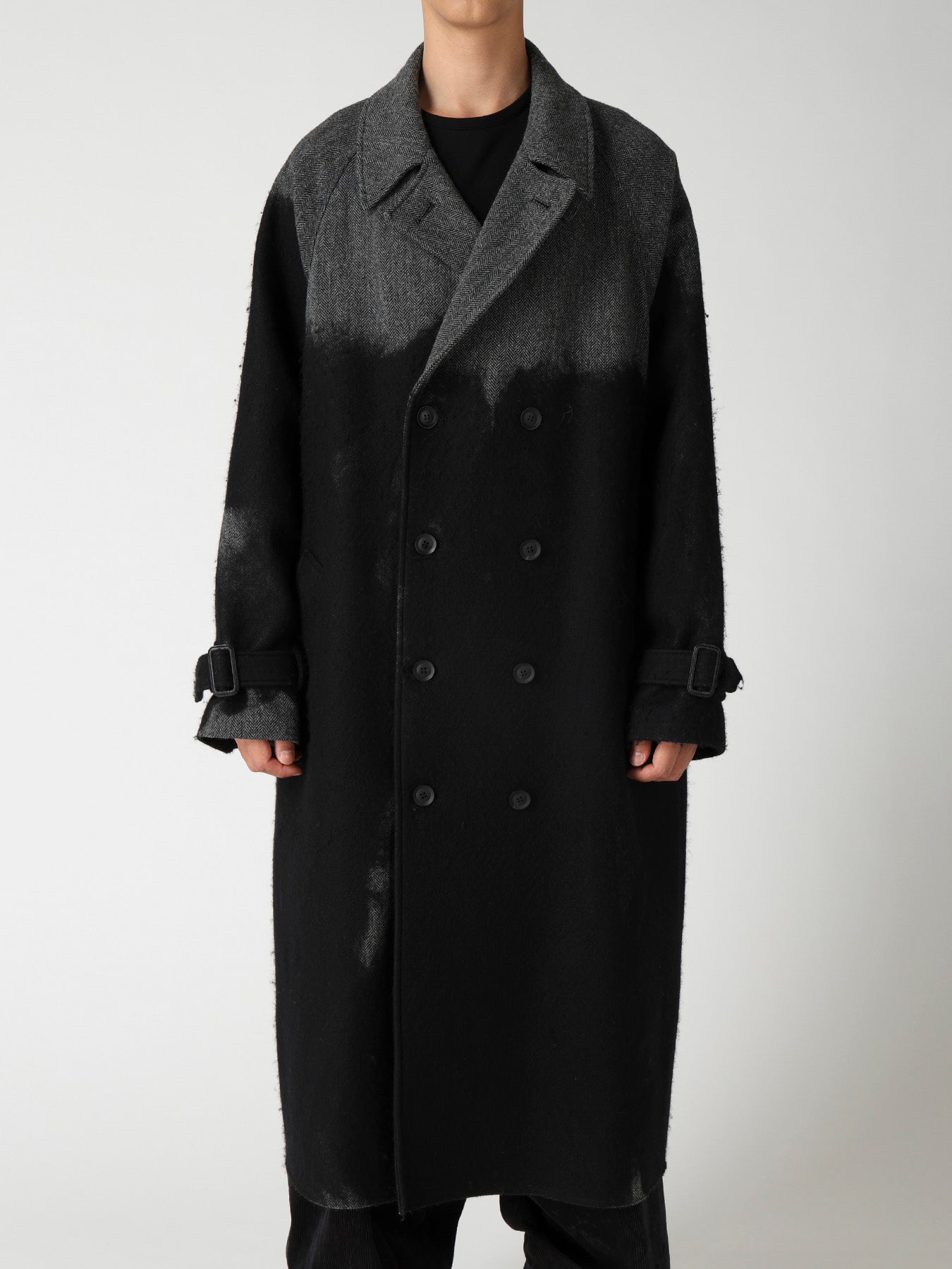NEEDLE PUNCHED HERRINGBONE RAGLAN DOUBLE COAT