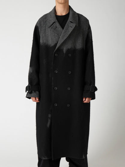 NEEDLE PUNCHED HERRINGBONE RAGLAN DOUBLE COAT