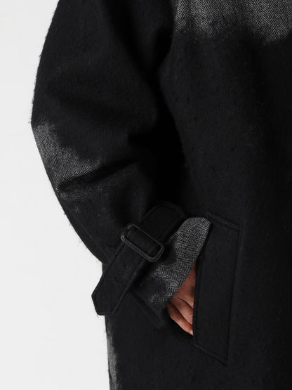 NEEDLE PUNCHED HERRINGBONE RAGLAN DOUBLE COAT