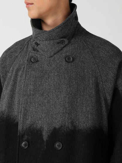 NEEDLE PUNCHED HERRINGBONE RAGLAN DOUBLE COAT