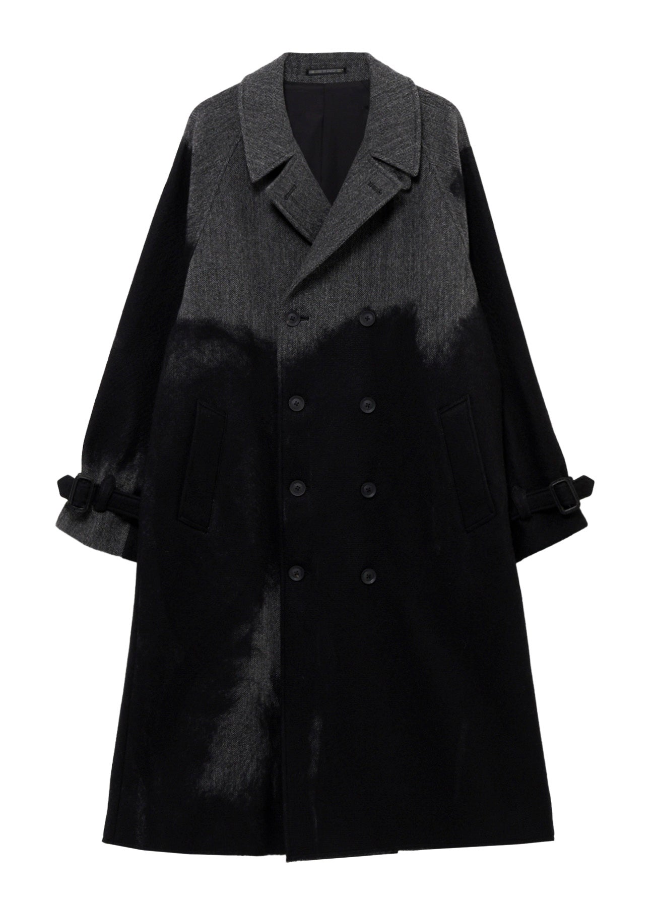NEEDLE PUNCHED HERRINGBONE RAGLAN DOUBLE COAT – THE SHOP YOHJI