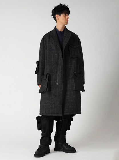 DOBBY GLEN PLAID LABEL MODS COAT