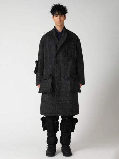 DOBBY GLEN PLAID LABEL MODS COAT