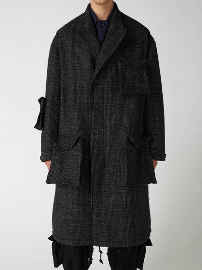 DOBBY GLEN PLAID LABEL MODS COAT