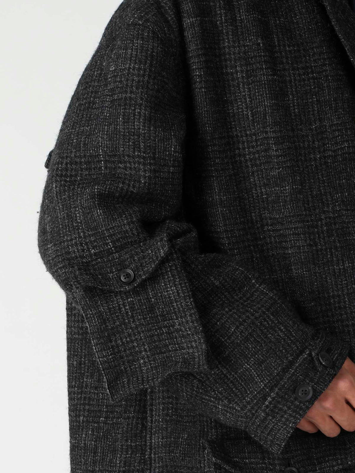 DOBBY GLEN PLAID LABEL MODS COAT
